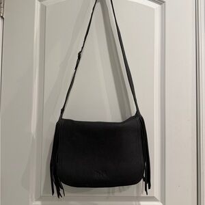 Coach Rip & Repair Black Crossbody Bag with Fringe